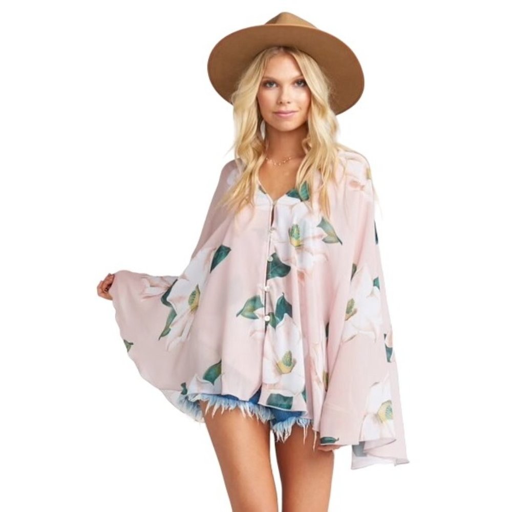 Show Me Your MuMu Butterfly Tunic Southern Magnolia Print Pink Size Small